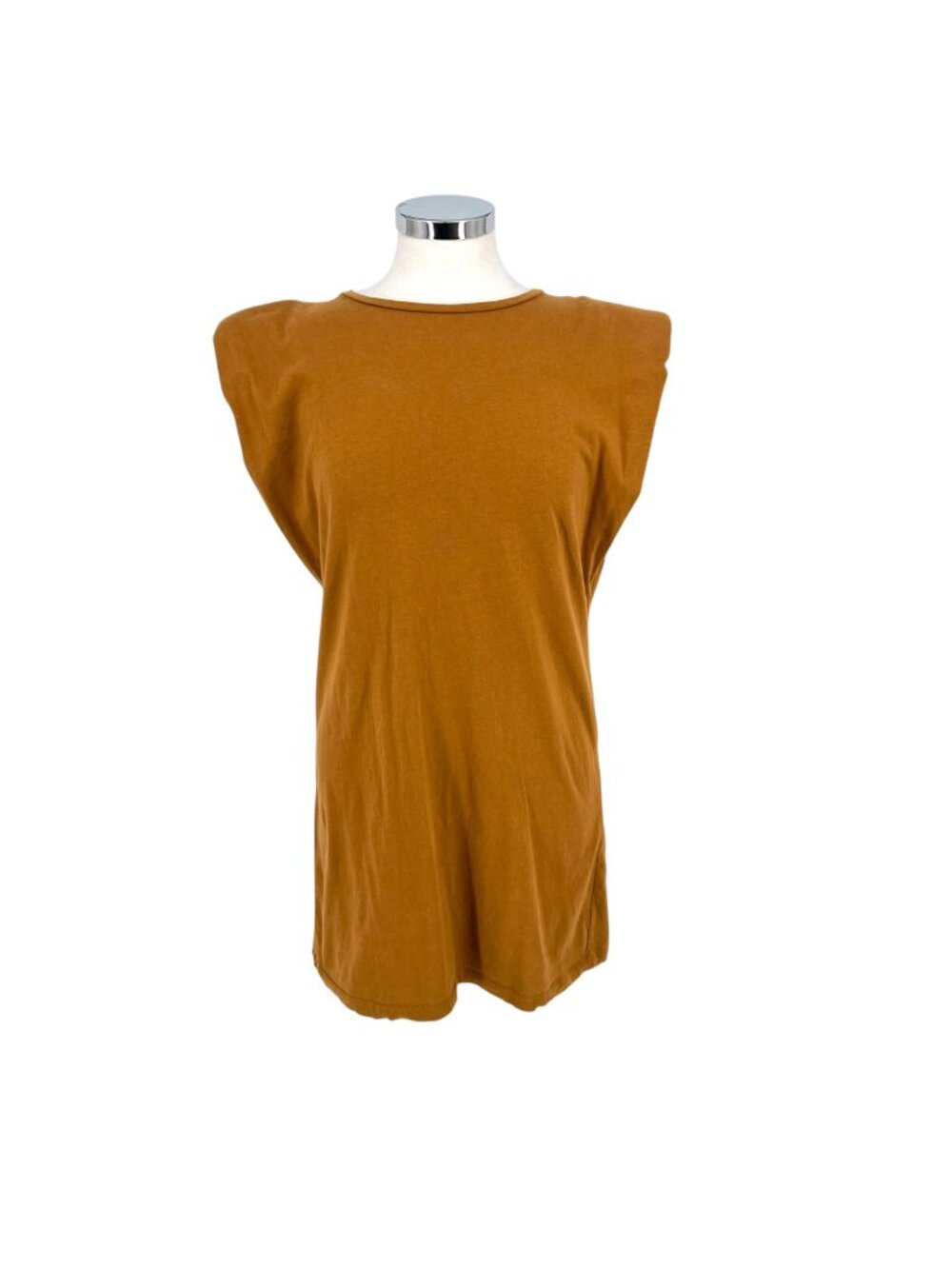 DéLUC Rust Sleeveless Shoulder Pad Mini Dress Size Medium